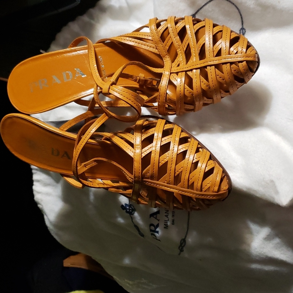Pair of Prada strappy shoes size 39/size 8
